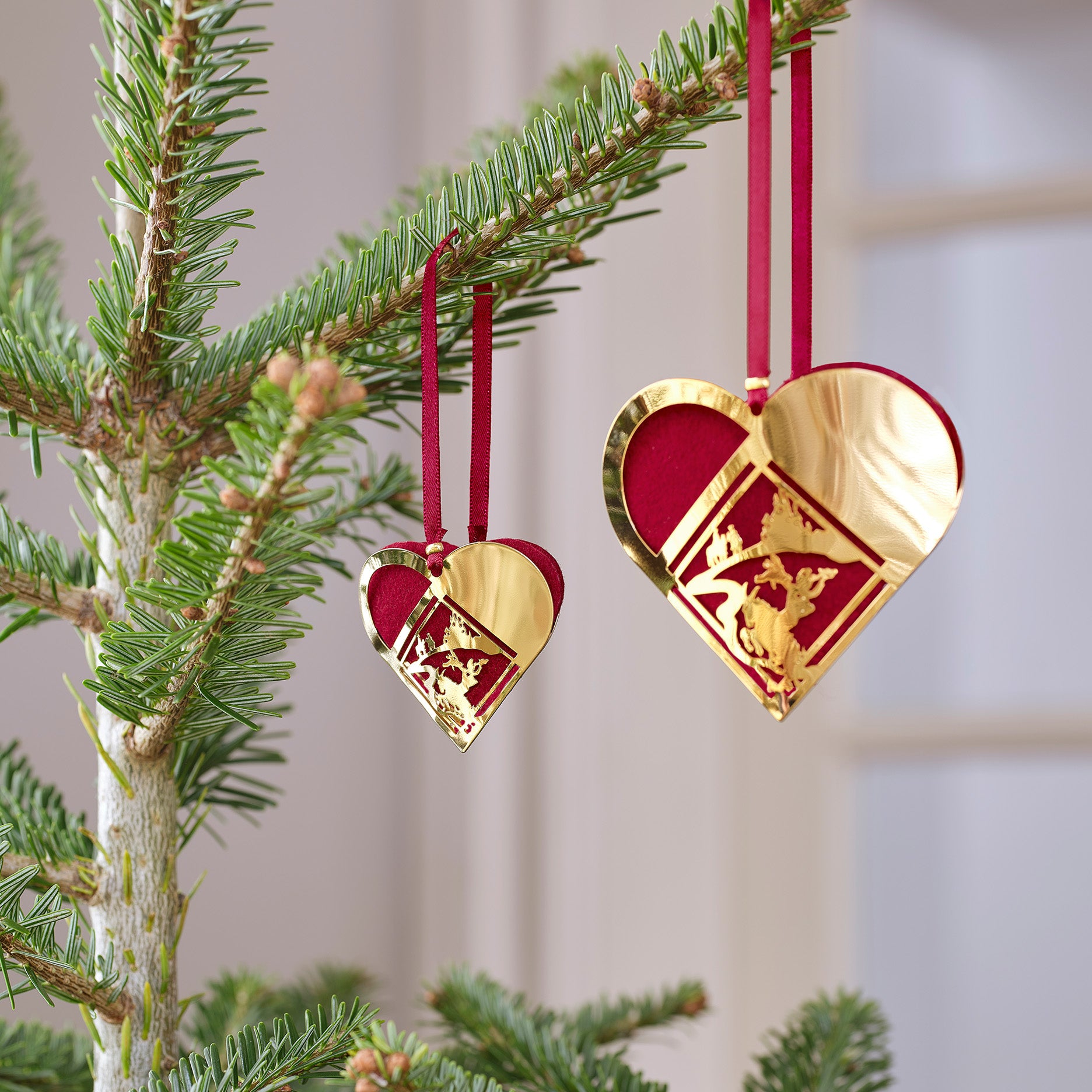 Julehjerte mini Klods Hans forgyldt